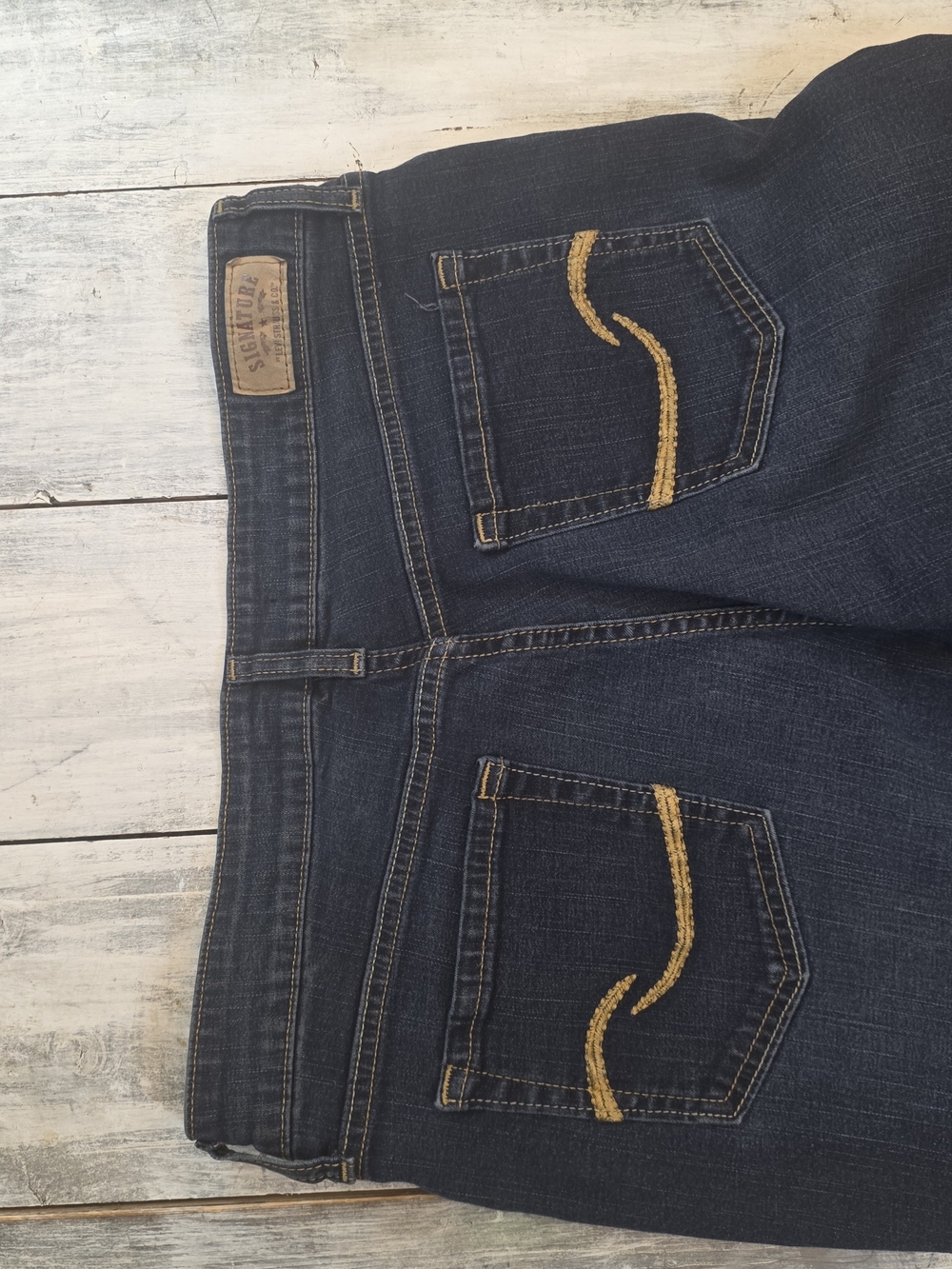 Signature by Levi Strauss Women's Dark Indigo Straight Leg Jeans sz 12 Long - Picture 8 of 8